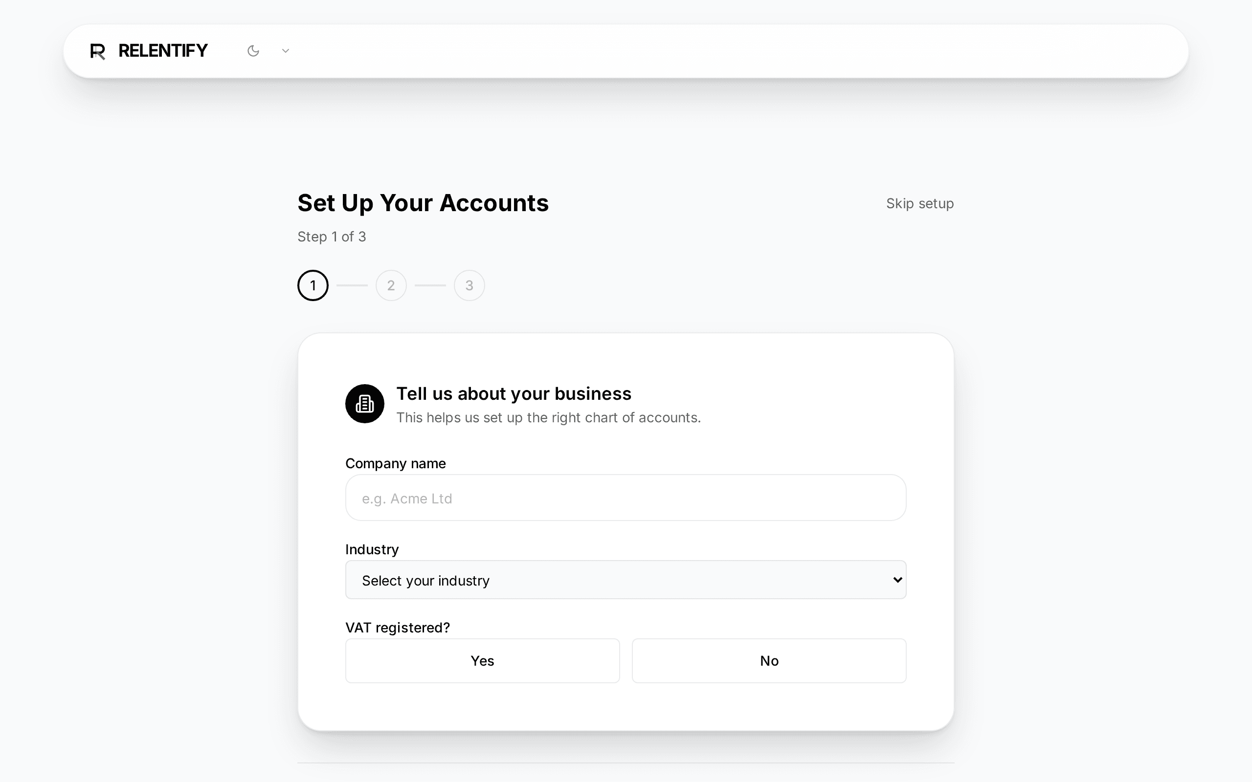 Real accounting dashboard screenshot